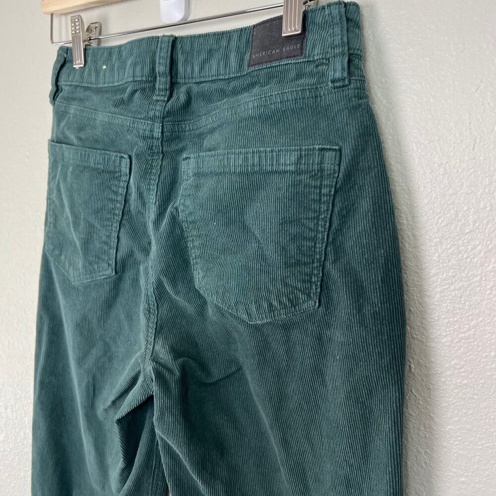 American Eagle Women's Size 2 Corduroy Mom Straight Jeans Teal Green Stretch - Picture 9 of 11